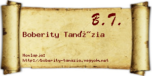 Boberity Tanázia névjegykártya